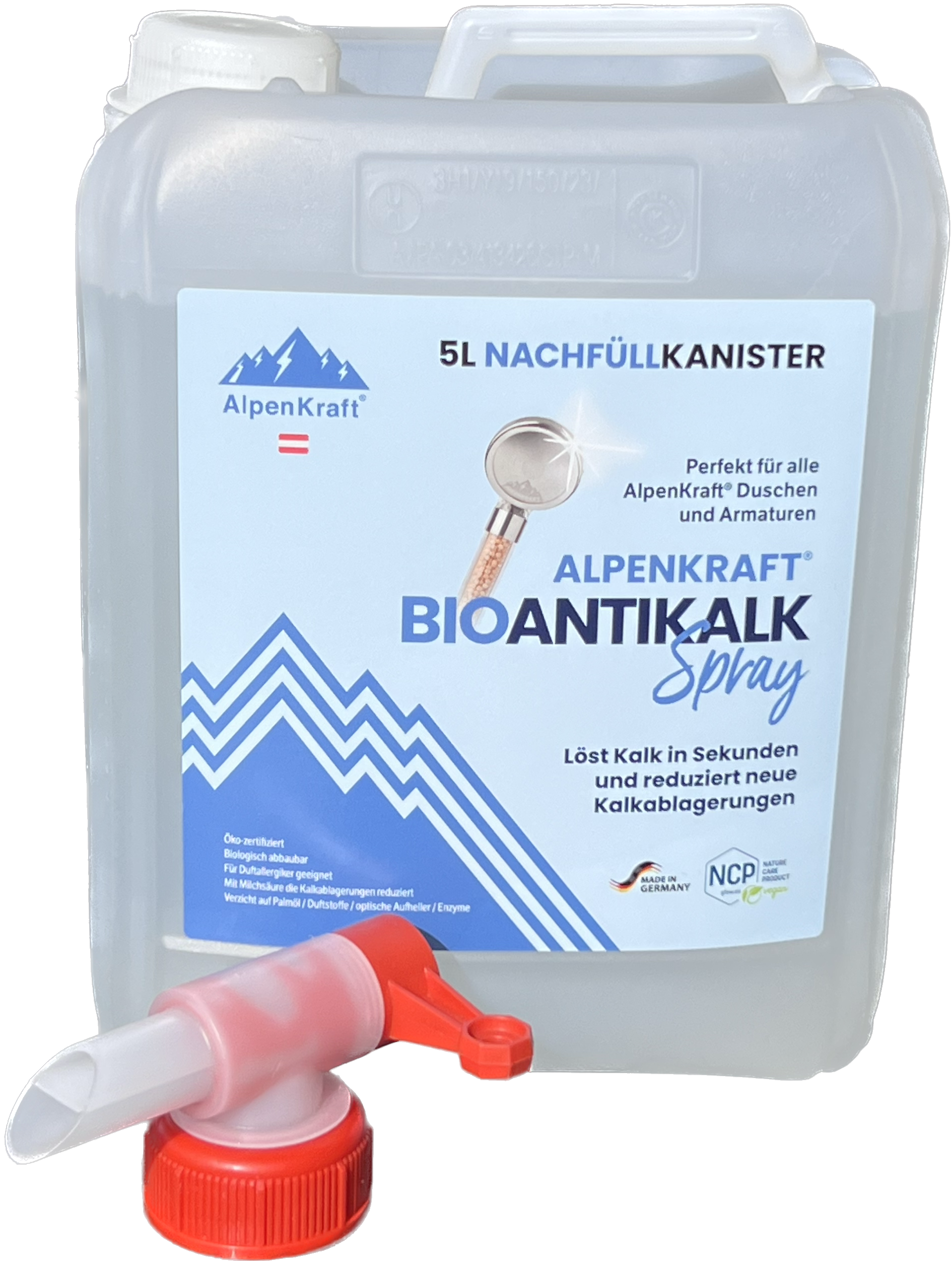 AlpenKraft® BIO Antikalk Spray 5L Nachfuellkanister